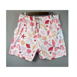 NWT Vintage Summer Swimwear Mens XXL Swim Trunks Shorts Seashells Loud Fun Lined